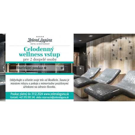 CELODENÝ WELLNESS VSTUP PRE 2  OSOBY / 2023